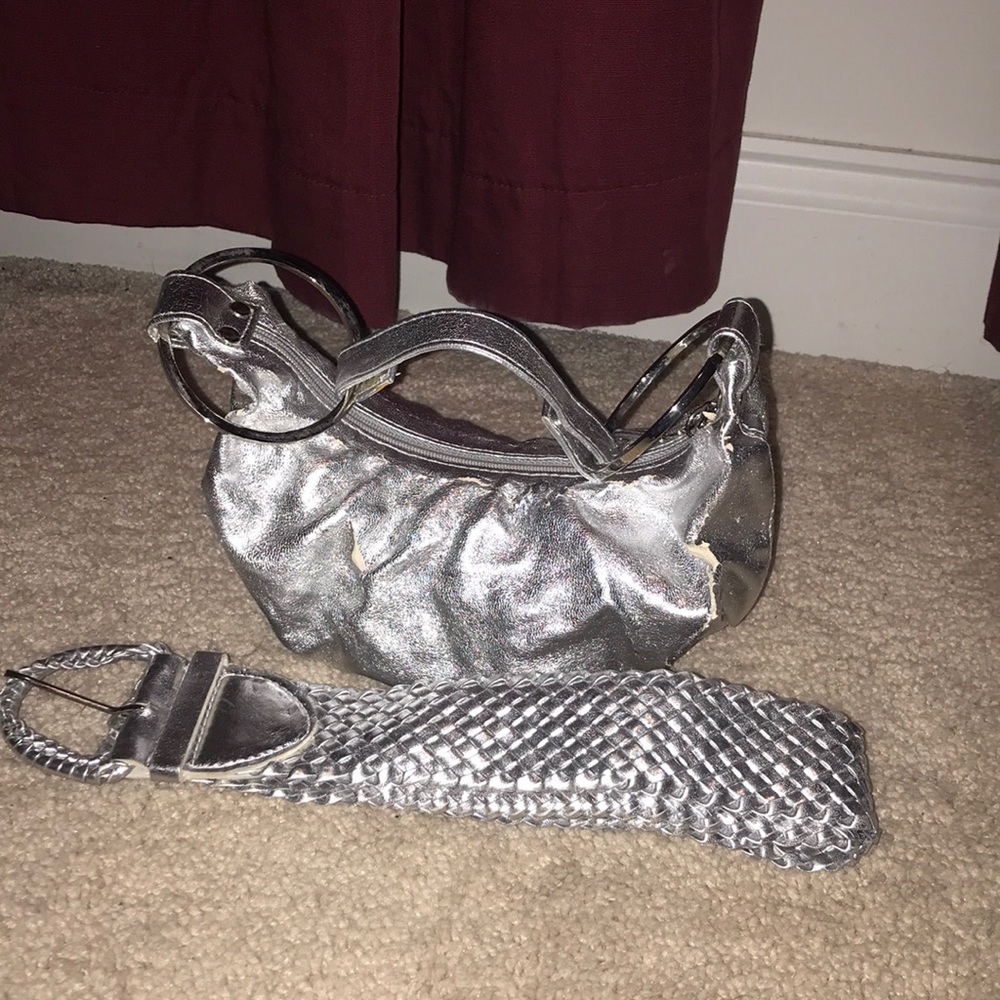 Aldo Distressed Small Satchel w/ Matching Belt